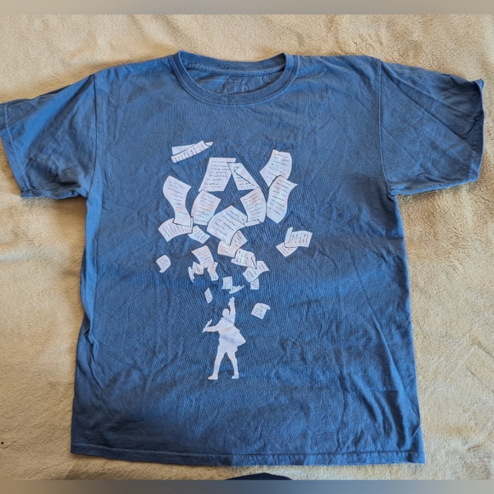 Hamilton the Exhibition blue T-shirt size Youth large